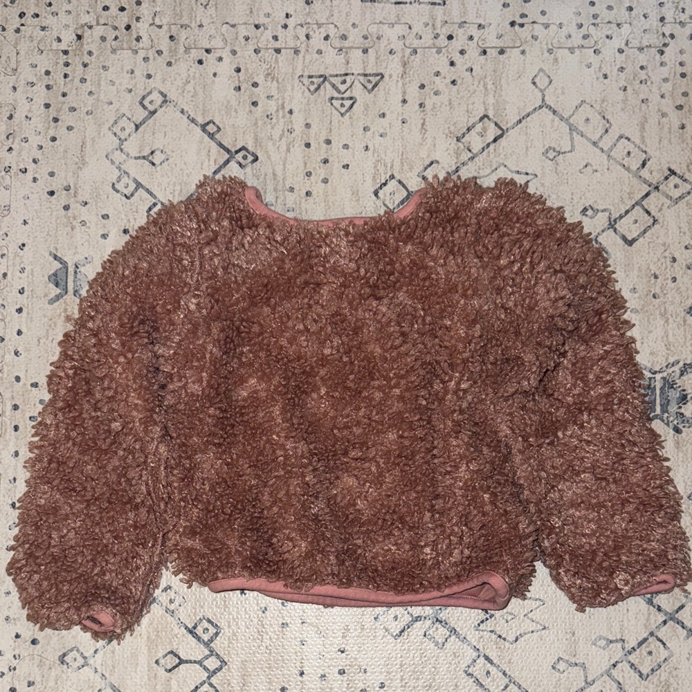 Pippa & Julie Brown Fuzzy Kids Jacket